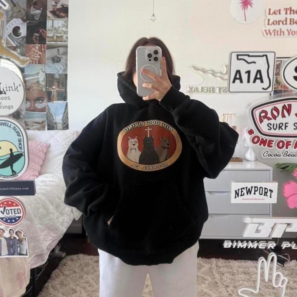 black Big Dogs vintage hoodie